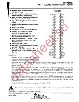 SN74ACT7813-25DLR datasheet  